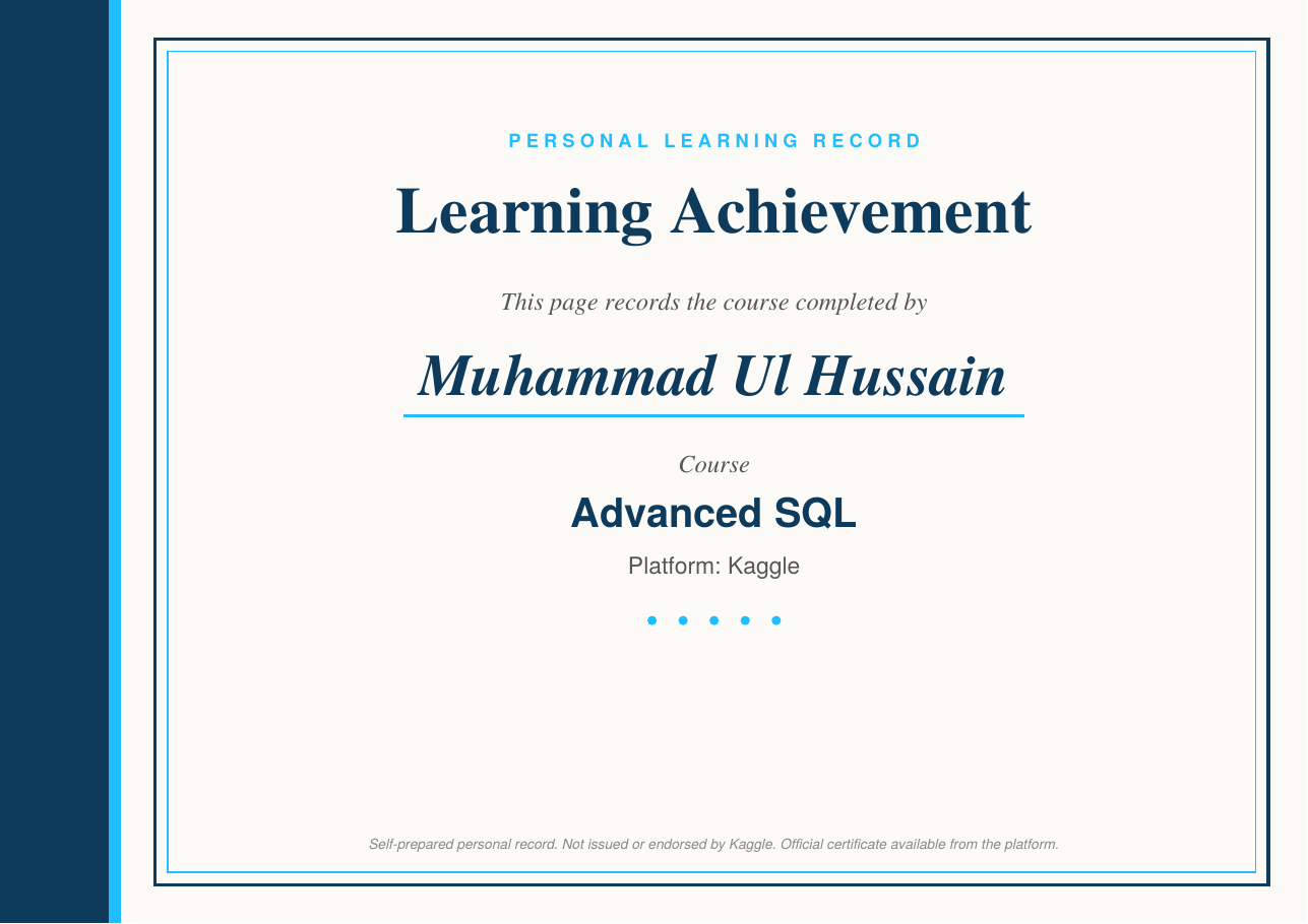 Advanced SQL